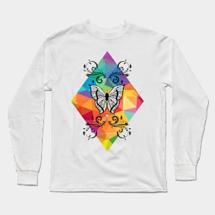 Rainbow Butterfly Doodle 1 Long Sleeve T-Shirt